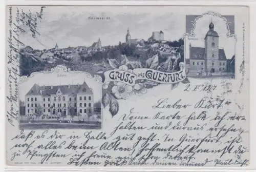 908275 Mehrbild Ak Gruß aus Querfurt Schule, Rathaus usw. 1901