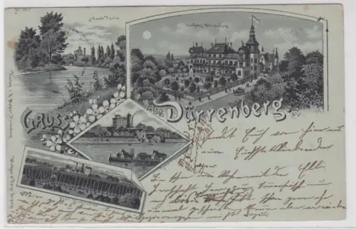 36563 Mondscheinkarte Gruß aus Dürrenberg Gradirwerk usw. 1898