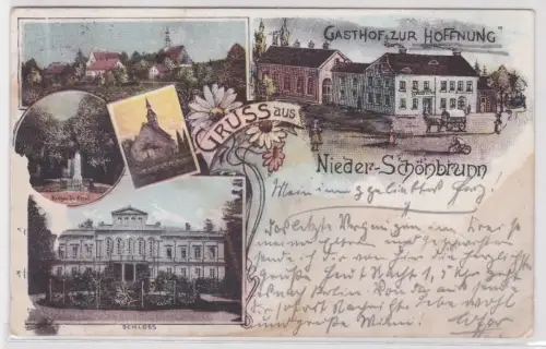36918 Ak Lithographie Gruß aus Niederschönbrunn Słotwina (Świdnica)1906