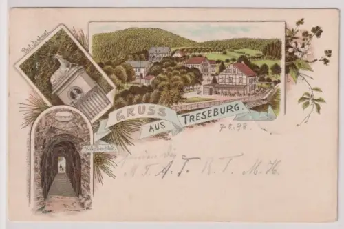904478 Ak Lithographie Gruß aus Treseburg Ortsansichten 1898