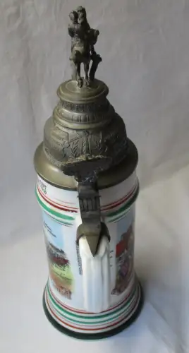 Porzellan Reservistenkrug kgl. sächs. Karabinier-Regiment 5. Esk. Borna (167618)