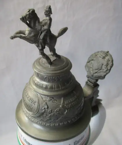 Porzellan Reservistenkrug kgl. sächs. Karabinier-Regiment 5. Esk. Borna (167618)