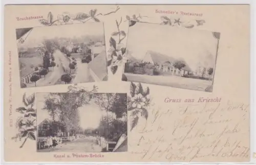 907638 Mehrbild Ak Gruß aus Kriescht Krzeszyce Rrestaurant usw. 1902