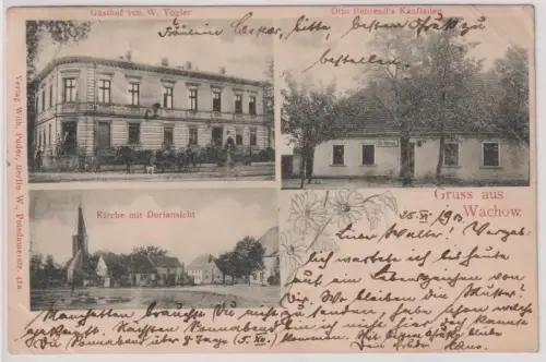 901771 Mehrbild Ak Gruß aus Wachow Gasthof, Kaufladen usw. 1903