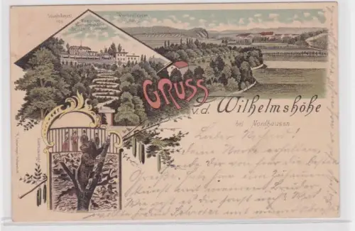 00785 Ak Lithographie Gruß von der Wilhelmshöhe bei Nordhausen 1899