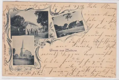 24840 Mehrbild Ak Gruß aus Wulkow (Neuruppin) Gasthaus, Kirche usw. 1901