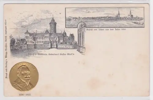 38817 Mehrbild Präge Ak Ansicht von Lützen aus dem Jahre 1650