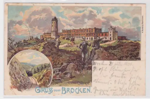 73046 AK Gruss vom Brocken.  1901