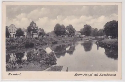 57798 AK Finowfurt.  Finow-Kanal mit der Kanalstrasse. um 1910