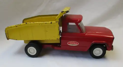 Tonka JEEP Kipper Muldenkipper in rot / gelb, Blechspielzeug 24,5 cm (154089)