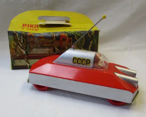 DDR PIKO Mechanik Utopisches Fahrzeug Mondfahrzeug Kunststoff in OVP (128306)