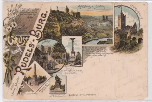 65115 Mehrbild AK Gruss von der Rudels-Burg. 1896