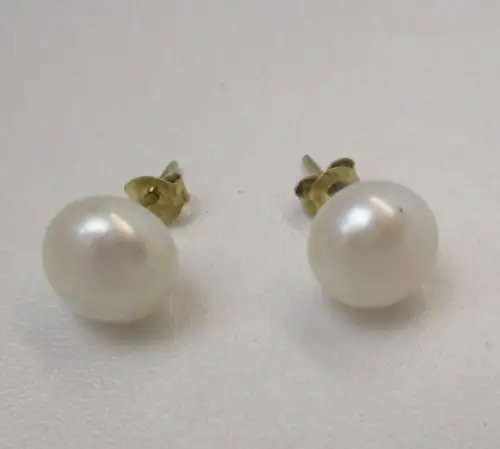 elegante 333er Gold Ohrringe Ohrstecker mit Perle (111929)