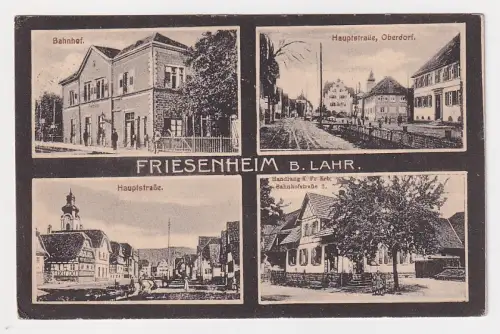 00912 Mehrbild Ak Friesenheim b. Lahr, Handlung K.F. Erb, Hauptstraße usw. 1924