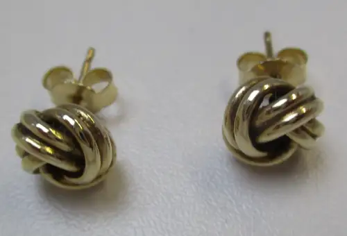 elegante 333er Gold Ohrringe Ohrstecker geschlungenes "Goldnest" (113269)