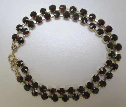 elegante 333er Gold Granat Armband Prager Jugendstil (113549)