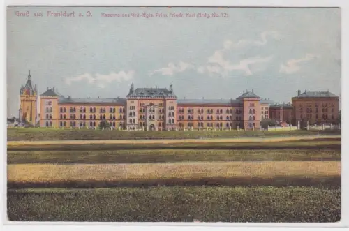 80666 Ak Gruss aus Frankfurt a.O. Kaserne des Grd.-Rgts. Prinz Friedr.Karl. 1915