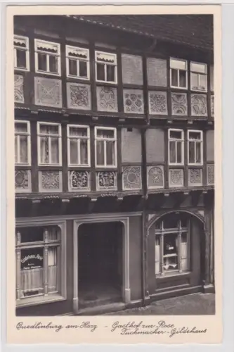 906843Foto Ak Quedlinburg am Harz-Gasthof zur Rose Tuchmacher-Gildehaus. um 1940