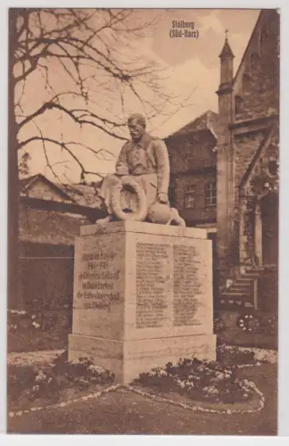 37873 Ak Stolberg (Süd-Harz).  Kriegerdenkmal . um 1930