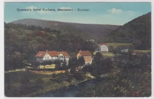 88738 Ak Quensel's Hotel Kurhaus, Wendefurt i. Bodetal. 1913