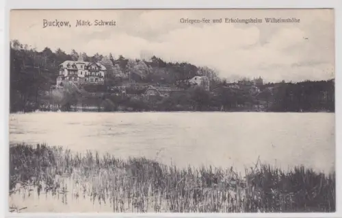42795 Ak Buckow, Märk. Schweiz. Griepen-See und Erholungsheim Wilhelmshöhe. 1906
