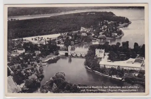 15056 Ak Panorama Nedlitz bei Potsdam mit Lehnitz- und Krampnitzsee . 1934