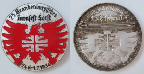 Abzeichen 25. Brandenburgisches Turnfest Forst 24. Juni - 1. Juli 1934 (139738)