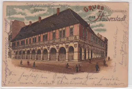 13745  Ak Gruss aus Halberstadt. Zwicken. 1914