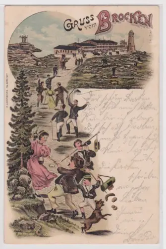 25938 AK Gruss vom Brocken. 1901