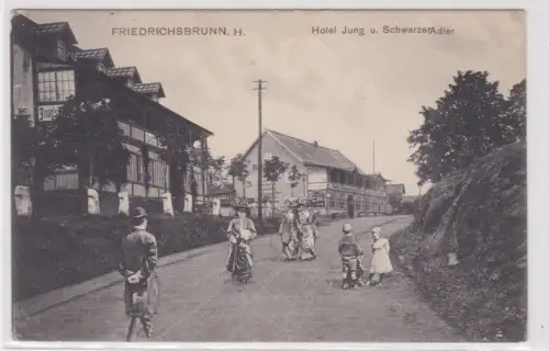58843 Ak Friedrichsbrunn. H. Hotel Jung u. Schwarzer Adler. 1915
