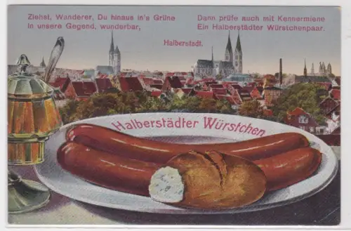 90277 Ak Halberstadt. Halberstädler Würstchen. um 1930