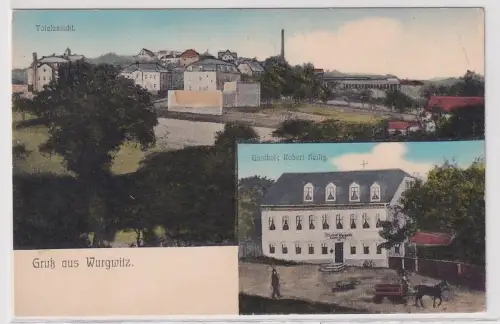 47251 Mehrbild Ak Gruß aus Wurgwitz bei Freital Gasthof usw. um 1910