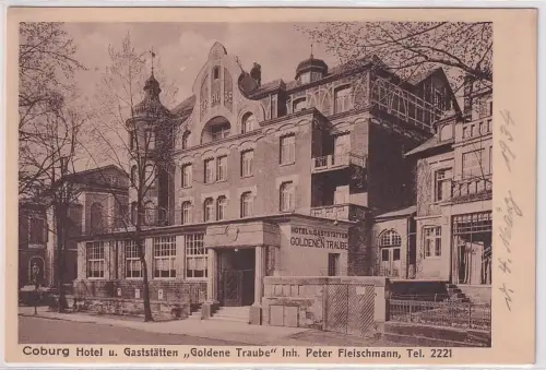 05346 Ak Coburg Hotel und Gaststätten "Goldene Traube" um 1934