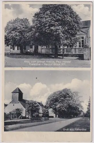 18915 Mehrbild Ak Gruß aus Freienthal Krug zum grünen Kranze 1940