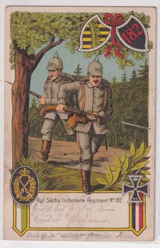 40980 Regiments Ak Freiberg Kgl. Sächs. 16. Infanterie-Regiment Nr. 182