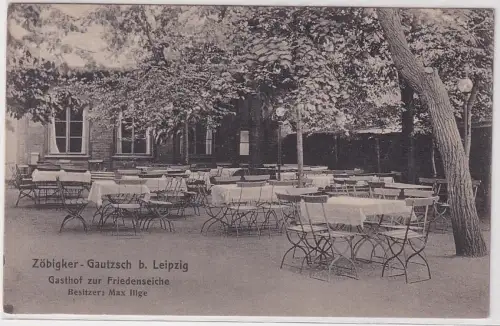 19733 Ak Zöbigker Gautzsch bei Leipzig Gasthof zur Friedenseiche um 1910
