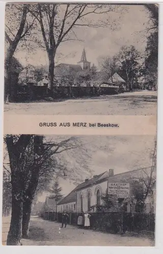 27642 Mehrbild Ak Gruß aus Merz bei Beeskow Gasthof usw. 1922
