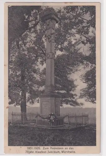 908519 Ak Würchwitz bei Zeitz 75 jähriges Kleefest Jubiläum 1851/1926