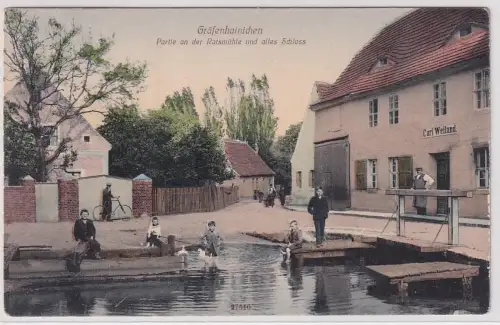 93505 Ak Gräfenhainichen Partie an der Ratsmühle und altes Schloss 1912