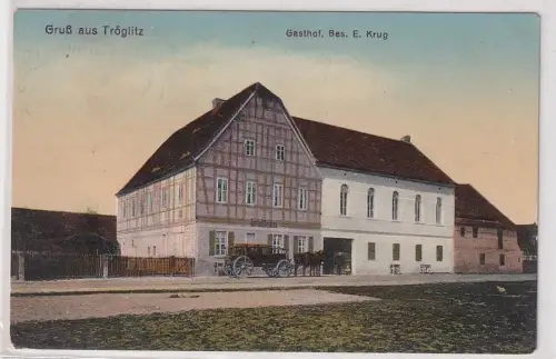 908141 Feldpost Ak Gruß aus Tröglitz Gasthof 1916