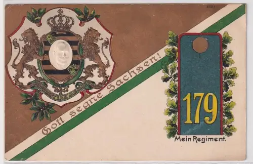 87576 Präge Ak Mein Regiment Leisnig Kgl. Sächs. 14. Infanterie-Regiment Nr.179