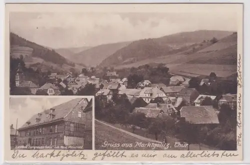 30735 Mehrbild Ak Gruß aus Marktgölitz Thüringen Gasthof "Zur grauen Gans" 1930