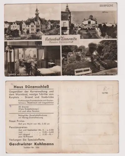 35208 Mehrbild Ak Ostseebad Zinnowitz . Pension Dünenschloß. um 1930