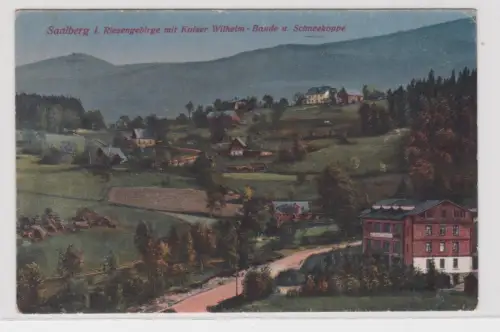 48295 Ak Saalberg Zachelmie im Riesengebirge mit Kaiser Wilhelm Baude um 1920