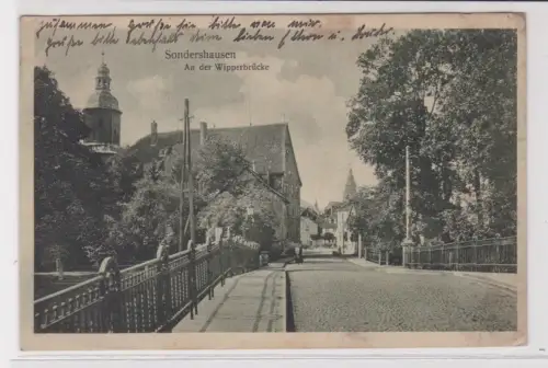 42717 Ak Sondershausen - An der Wippenbrücke 1927