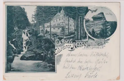 907912 Ak Gruss von der Steinernen Renne b. Wernigerode a. H. 1899