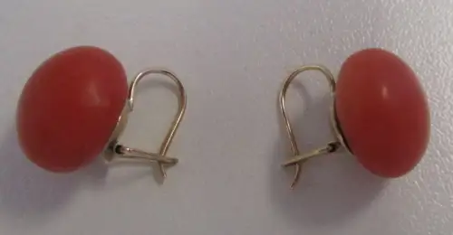 charmante 333er Gold Ohrringe mit Koralle (103268)