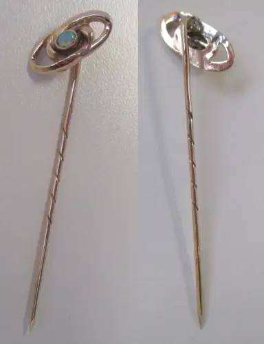 elegante Brosche Anstecknadel 333er Gold mit Opal Edelstein (146439)
