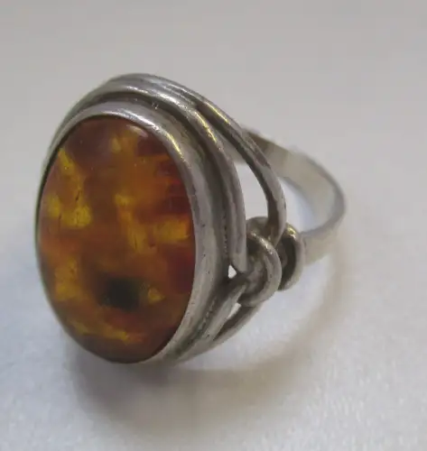 eleganter 835er Silber Ring mit Bernstein Ostseeschmuck Fischland (101983)