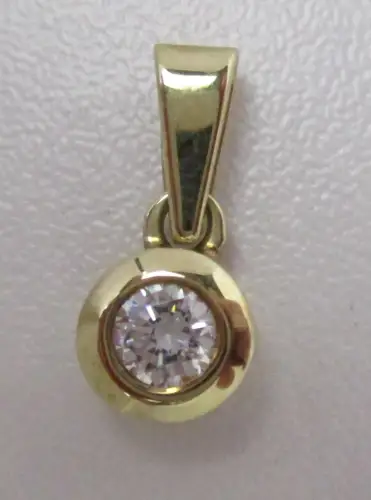 eleganter 333er Gold Kettenanhänger mit farblosem Schmuckstein (109172)
